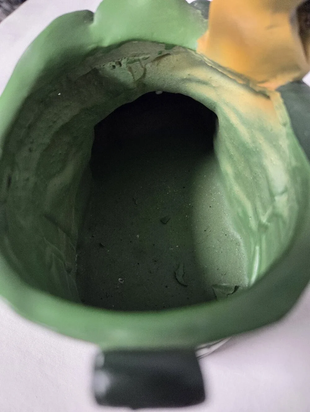 Vintage Ceramic Decorative Camouflage  Boot Planter With Chipmunk/ Squirrel